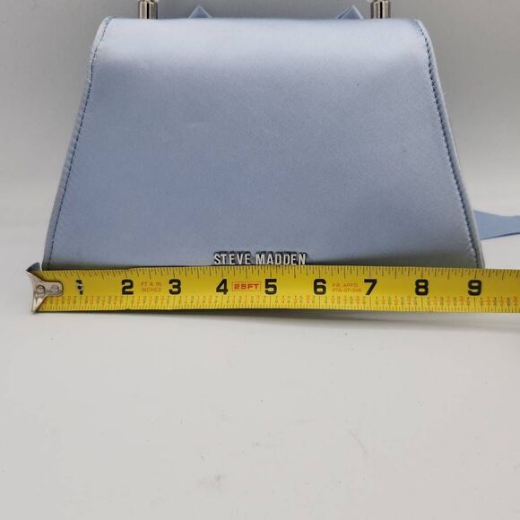 NWOT Steve Madden Cossette Blue Mini Handbag Bow Dustbag Crystal Embellished - Picture 8 of 11